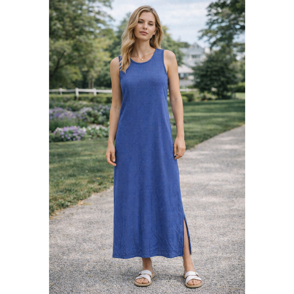 Vintage Womens Maxi Dress Size Medium Navy Floral Cottagecore Prairie 90s